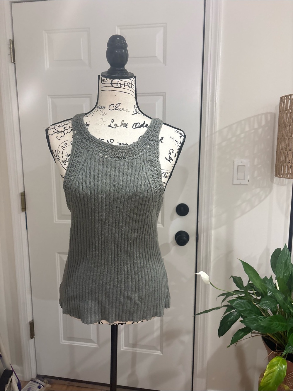 Lucky Brand Olive Ribbed Tank
